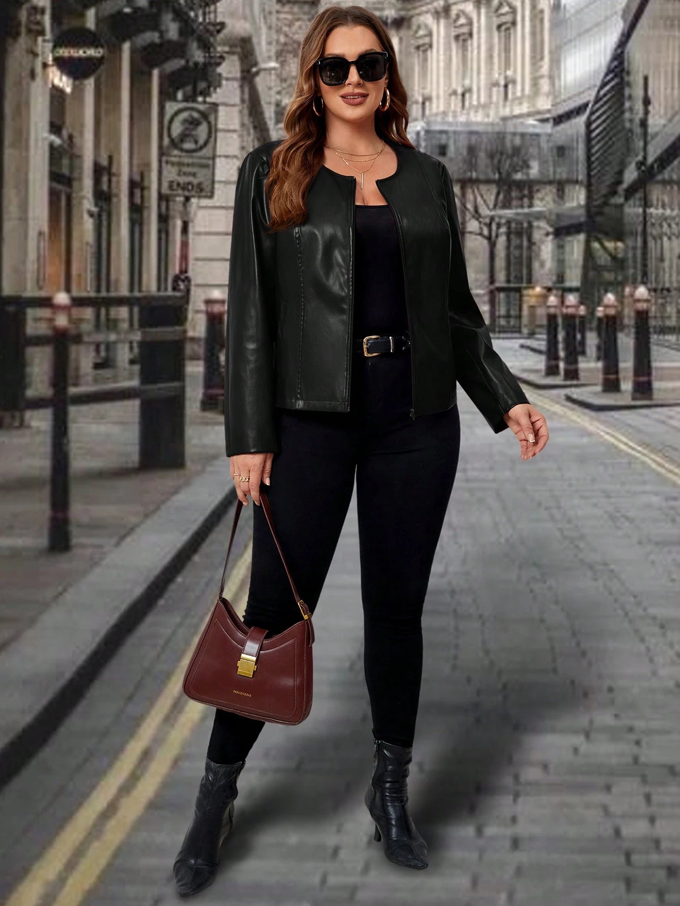 Jaqueta Plus Size em Couro Premium – A Peça de Impacto Para Você Brilhar Onde Quiser