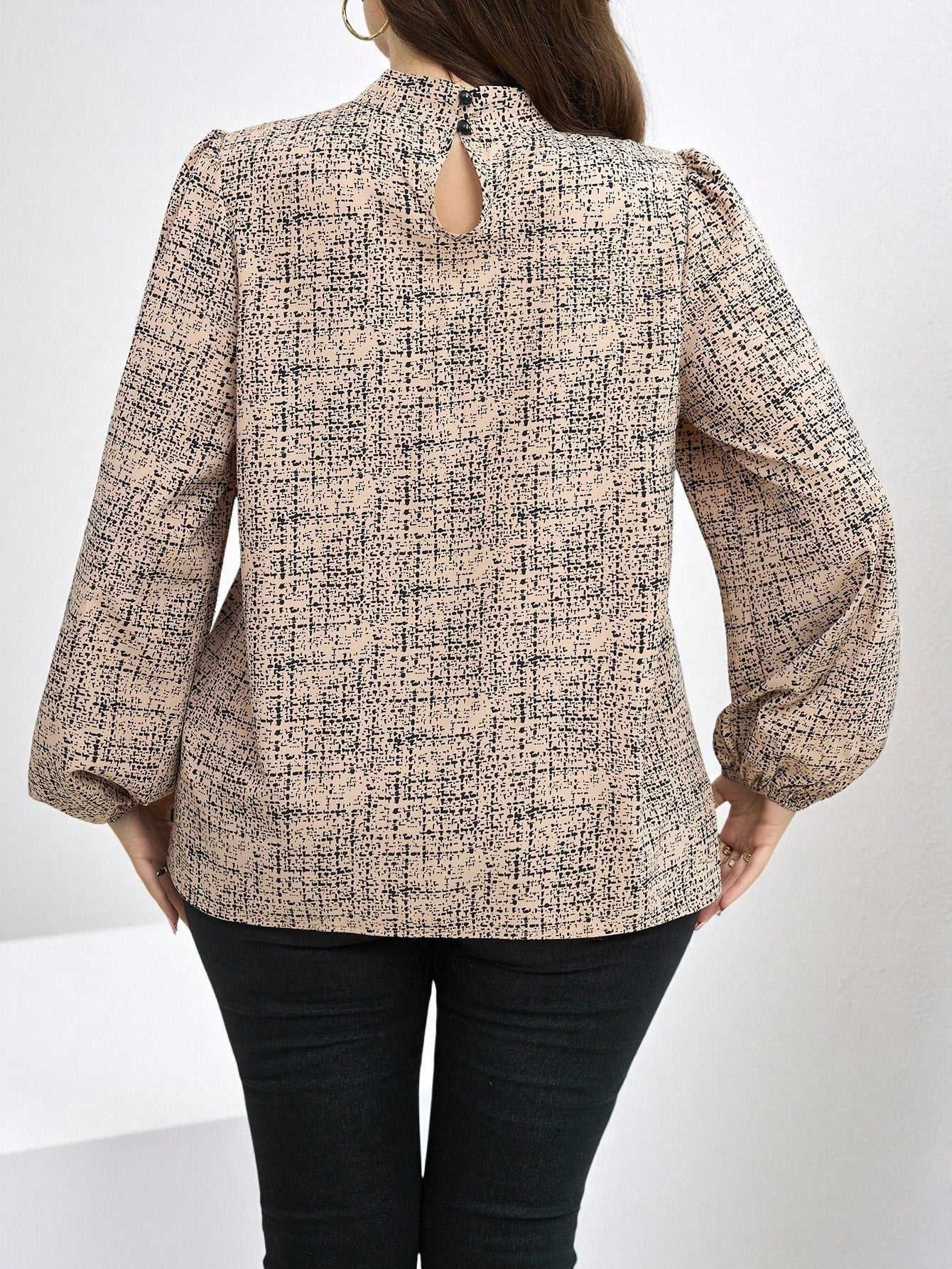 Camisa Manga Lanterna Transpassado em V Várias Cores Plus Size