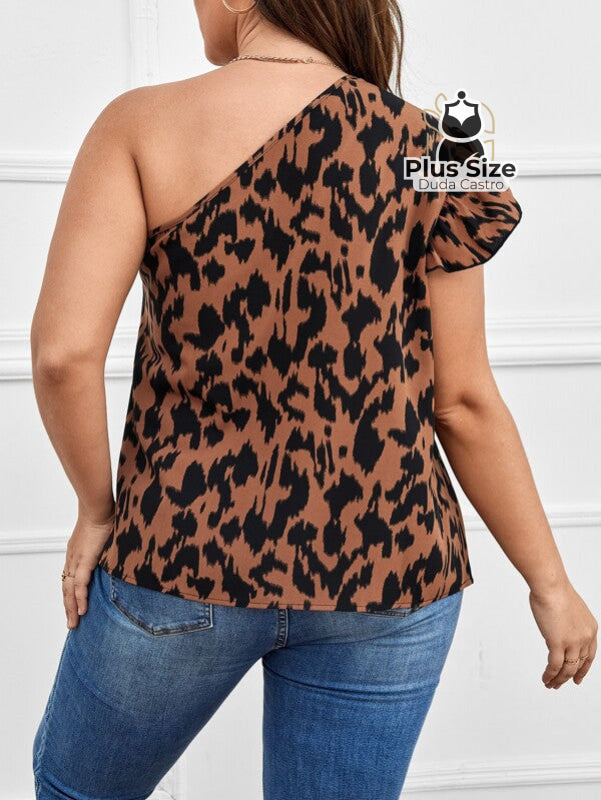 Blusa Plus Size Alça Assimétrica - blusas