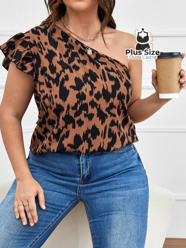 Blusa Plus Size Alça Assimétrica - blusas