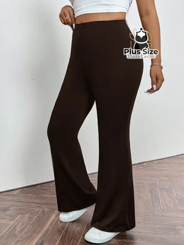 Calça Pantalona Modeladora Plus Size – Cintura Alta e Efeito Levanta Bumbum Calça Pantalona Modeladora Plus Size –