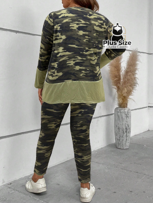 Conjunto Calça e Blusa Manga Longa Camuflagem Conjunto Calça e Blusa Manga Longa Camuflagem