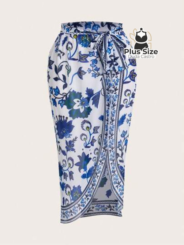 Conjunto De Maiô E Pareô Plus Size