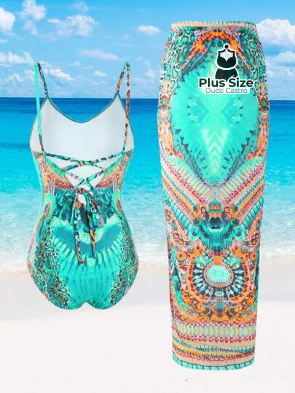 Conjunto Oasis Maiô E Pareô Plus Size