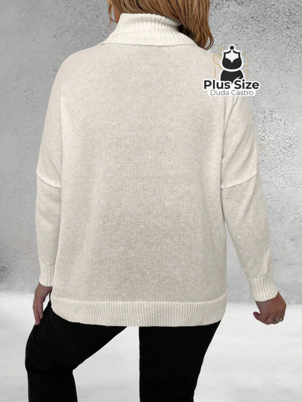 Suéter Inverno Elegante em Lã Penteada com Listras Contrastantes Suéter Inverno Elegante em Lã Penteada com Listras