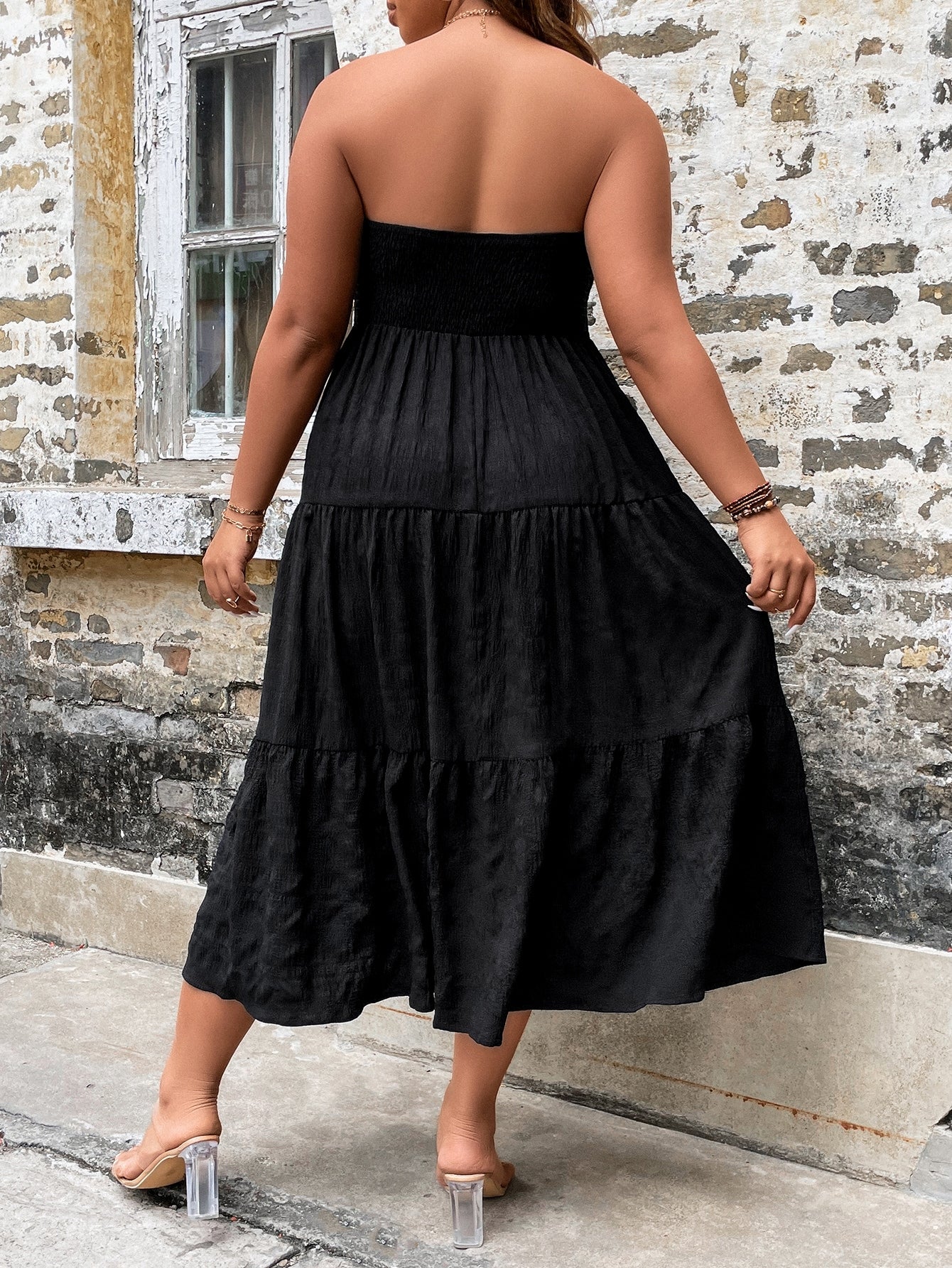 Vestido Midi Tomara que Caia com Elastéx Várias Cores Plus Size