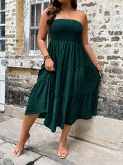 Vestido Midi Tomara que Caia com Elastéx Várias Cores Plus Size