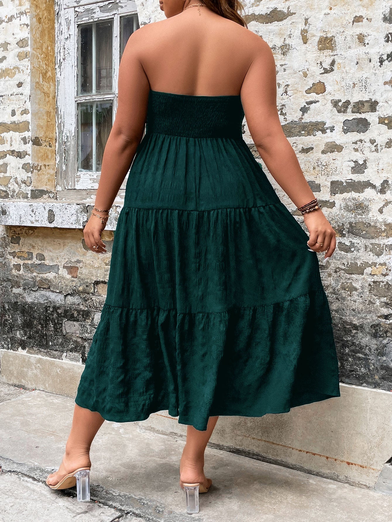 Vestido Midi Tomara que Caia com Elastéx Várias Cores Plus Size