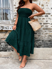 Vestido Midi Tomara que Caia com Elastéx Várias Cores Plus Size