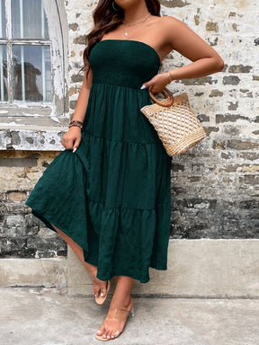 Vestido Midi Tomara que Caia com Elastéx Várias Cores Plus Size