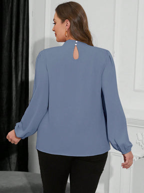 Camisa Manga Lanterna Transpassado em V Várias Cores Plus Size