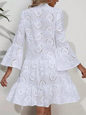 Vestido de Manga Longa 100% em Laise Plus Size Várias Cores