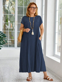 Vestido Solto e Elegante com Bolsos Plus Size Várias Cores