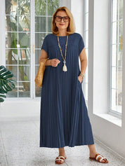 Vestido Solto e Elegante com Bolsos Plus Size Várias Cores