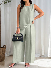 Conjunto de Regata e Calça Viscose e Poliamida Plus Size