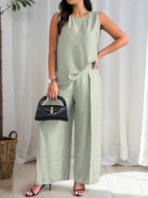 Conjunto de Regata e Calça Viscose e Poliamida Plus Size