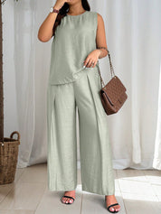 Conjunto de Regata e Calça Viscose e Poliamida Plus Size