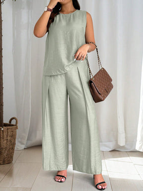 Conjunto de Regata e Calça Viscose e Poliamida Plus Size