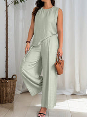 Conjunto de Regata e Calça Viscose e Poliamida Plus Size
