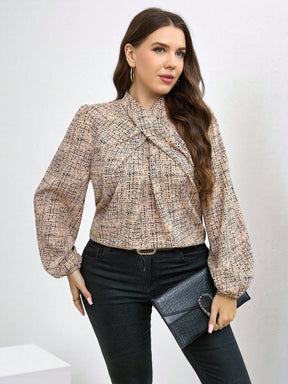 Camisa Manga Lanterna Transpassado em V Várias Cores Plus Size