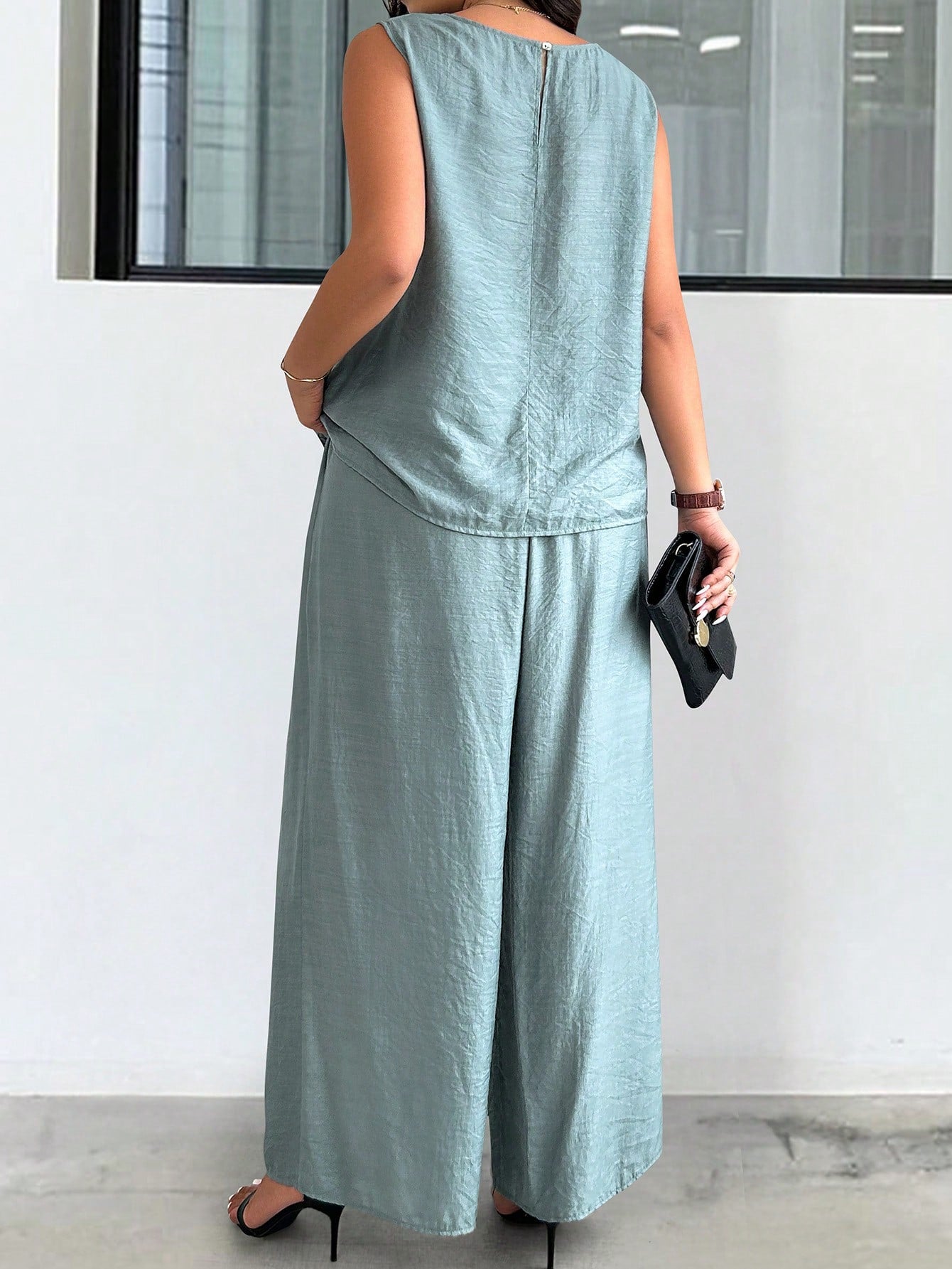Conjunto de Regata e Calça Viscose e Poliamida Plus Size