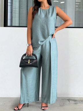 Conjunto de Regata e Calça Viscose e Poliamida Plus Size