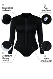 Body Modelador com Zíper e Amarração nas Costas – Esculpe e Domina