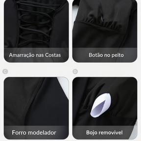 Body Modelador com Zíper e Amarração nas Costas – Esculpe e Domina