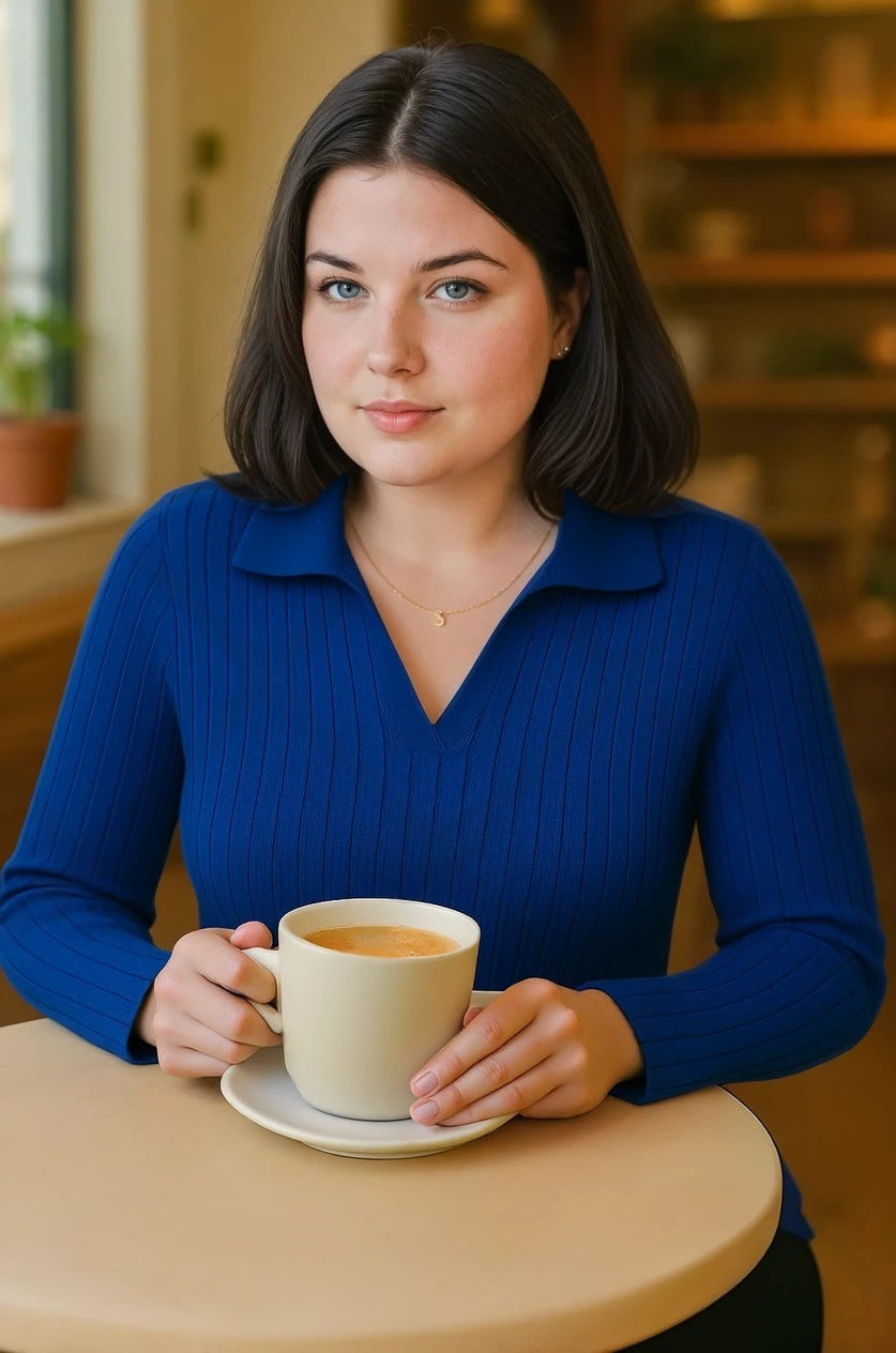 Blusa Plus Size em Tricô Premim com Toque Suave e Gola Charmosa