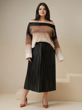 Suéter Pullover 100% Poliamida e Lã Penteada Degradê Felpudo Plus Size