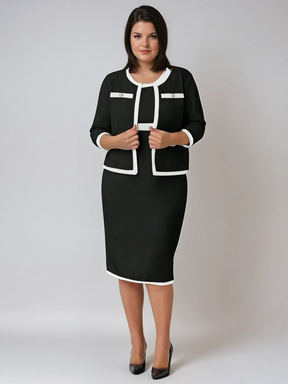 Conjunto Versátil para Mulheres Poderosas – Vestido e Blazer Casual Conjunto Versátil para Mulheres Poderosas – Vestido