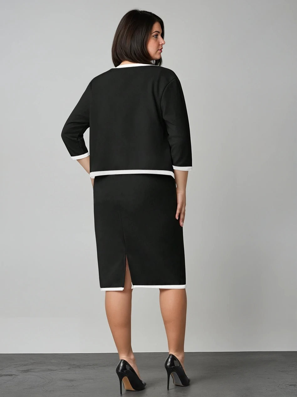 Conjunto Versátil para Mulheres Poderosas – Vestido e Blazer Casual Conjunto Versátil para Mulheres Poderosas – Vestido