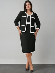 Conjunto Versátil para Mulheres Poderosas – Vestido e Blazer Casual Conjunto Versátil para Mulheres Poderosas – Vestido