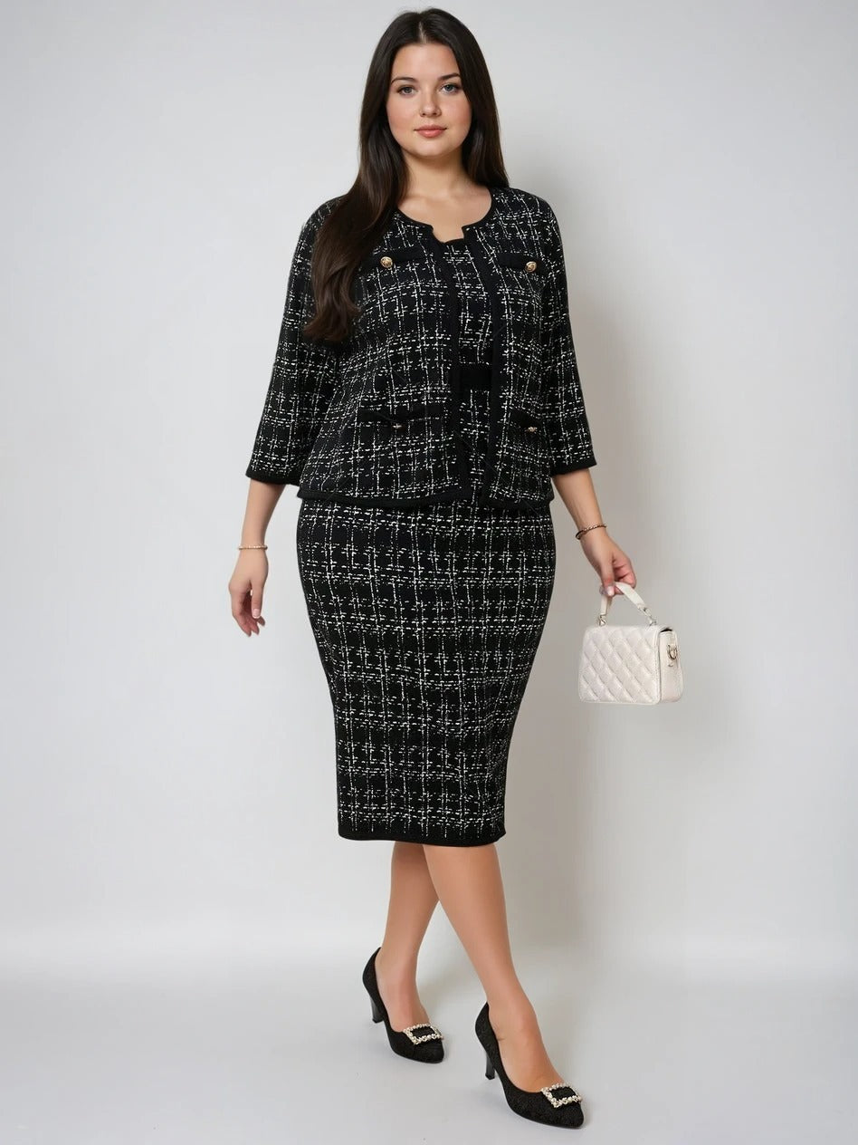 Conjunto Versátil para Mulheres Poderosas – Vestido e Blazer Casual Conjunto Versátil para Mulheres Poderosas – Vestido