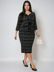 Conjunto Versátil para Mulheres Poderosas – Vestido e Blazer Casual Conjunto Versátil para Mulheres Poderosas – Vestido
