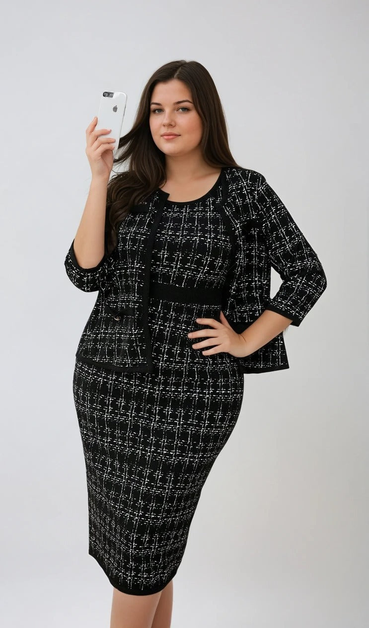 Conjunto Versátil para Mulheres Poderosas – Vestido e Blazer Casual Conjunto Versátil para Mulheres Poderosas – Vestido