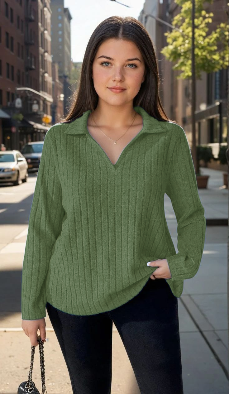 Blusa Plus Size em Tricô Premim com Toque Suave e Gola Charmosa
