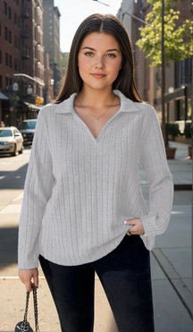 Blusa Plus Size em Tricô Premim com Toque Suave e Gola Charmosa