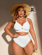 Biquini Com Sutiã Torcido E Calcinha Alta Plus Size Várias Cores