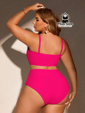 Biquini Com Sutiã Torcido E Calcinha Alta Plus Size Várias Cores