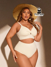 Biquini Com Sutiã Torcido E Calcinha Alta Plus Size Várias Cores