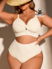 Biquini Com Sutiã Torcido E Calcinha Alta Plus Size Várias Cores
