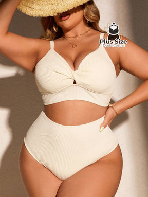 Biquini Com Sutiã Torcido E Calcinha Alta Plus Size Várias Cores