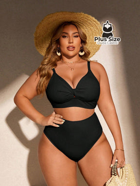 Biquini Com Sutiã Torcido E Calcinha Alta Plus Size Várias Cores