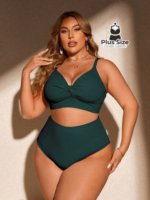 Biquini Com Sutiã Torcido E Calcinha Alta Plus Size Várias Cores