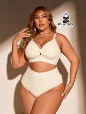 Biquini Com Sutiã Torcido E Calcinha Alta Plus Size Várias Cores