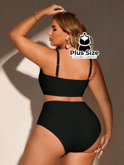 Biquini Com Sutiã Torcido E Calcinha Alta Plus Size Várias Cores