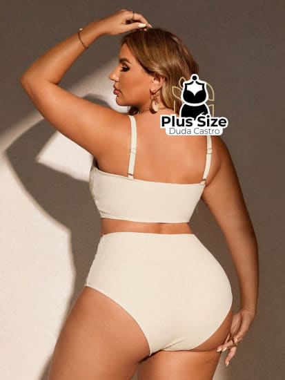 Biquini Com Sutiã Torcido E Calcinha Alta Plus Size Várias Cores