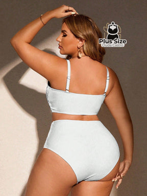 Biquini Com Sutiã Torcido E Calcinha Alta Plus Size Várias Cores