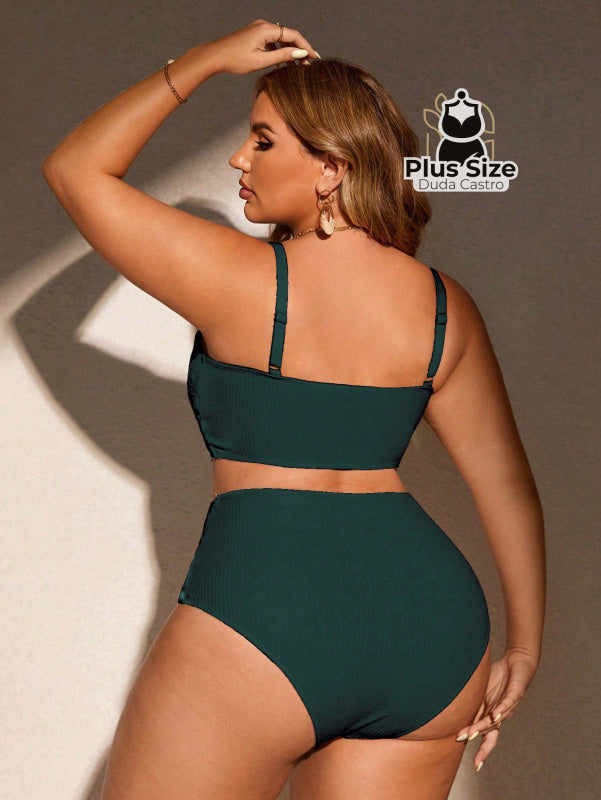 Biquini Com Sutiã Torcido E Calcinha Alta Plus Size Várias Cores